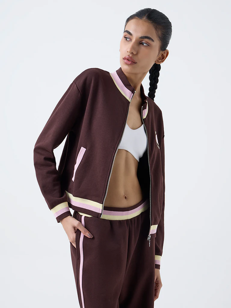Studiofit Dark Brown Striped Jacket