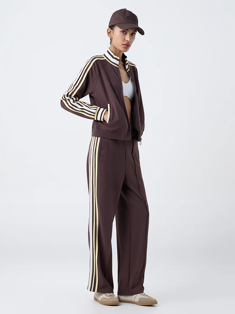 Studiofit Dark Brown Striped Jacket - Image 2