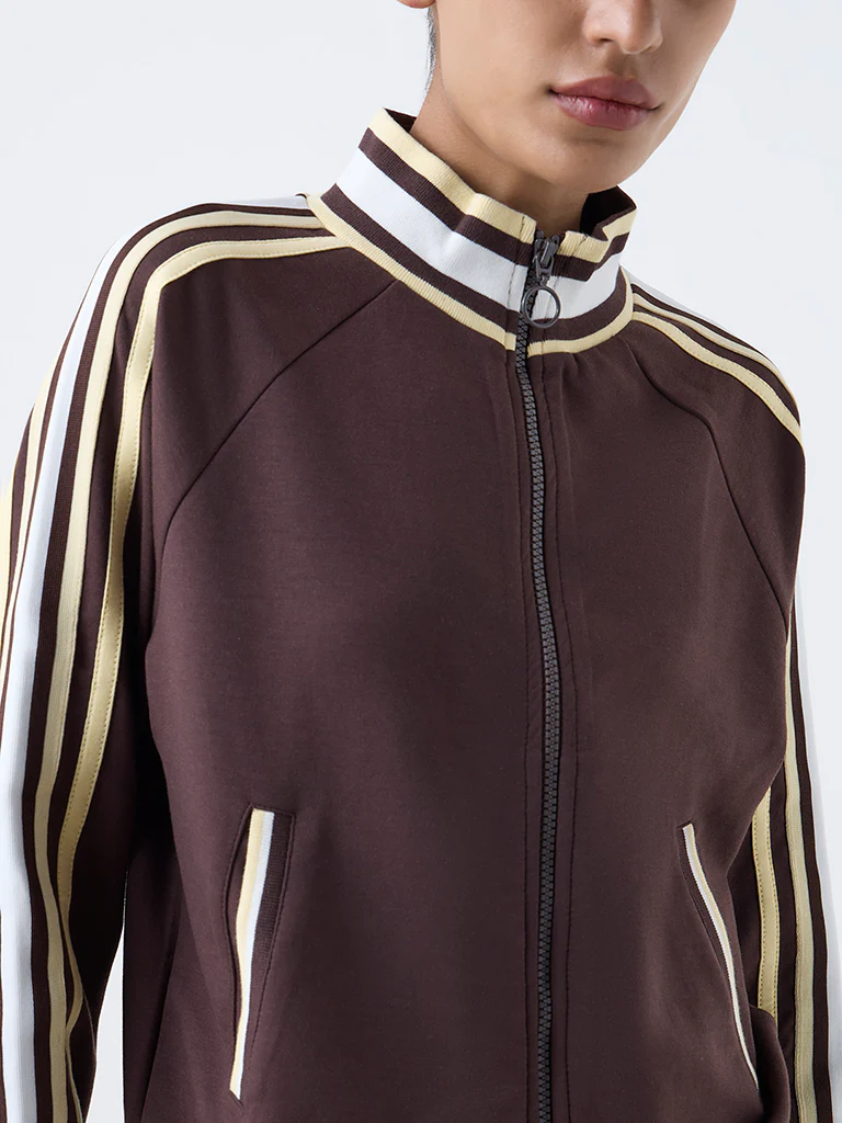 Studiofit Dark Brown Striped Jacket - Image 3