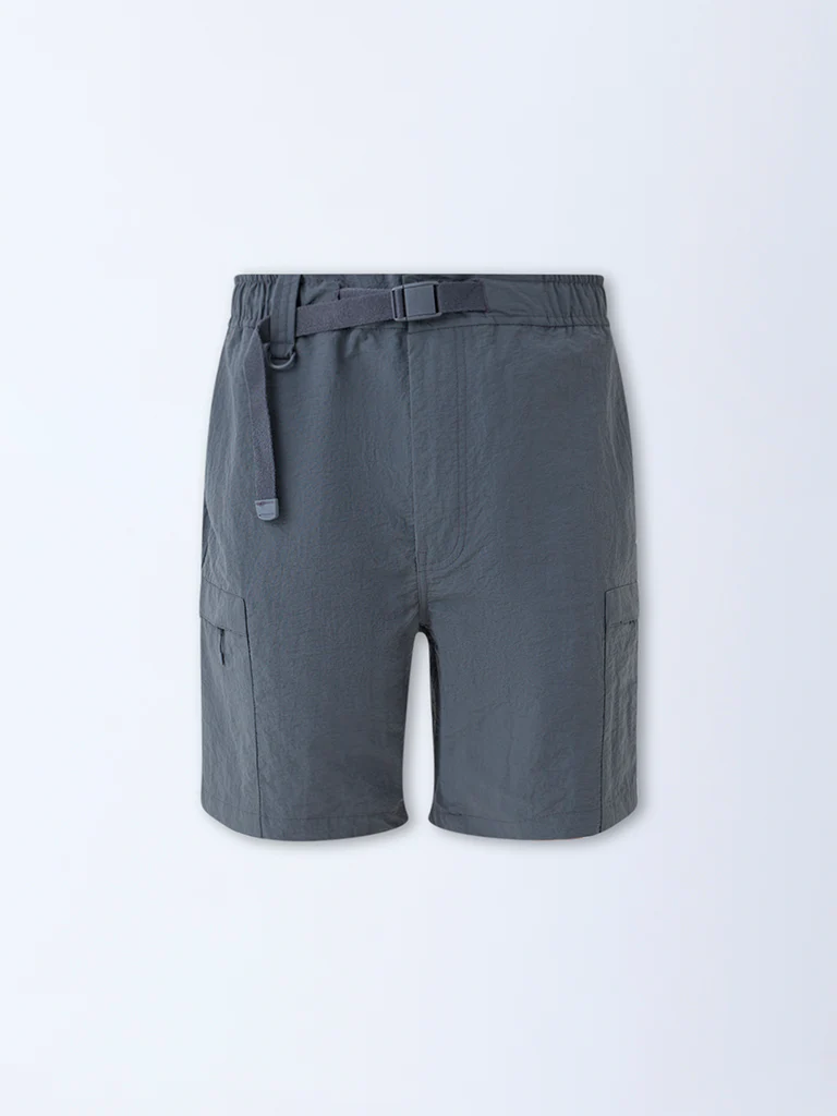 Studiofit Dark Grey Relaxed-Fit Mid-Rise Shorts - Image 6
