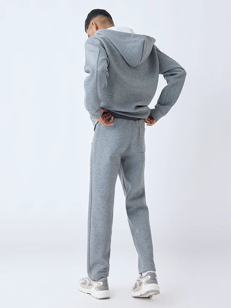 Studiofit Grey Relaxed-Fit Mid-Rise Track Pants - Image 5