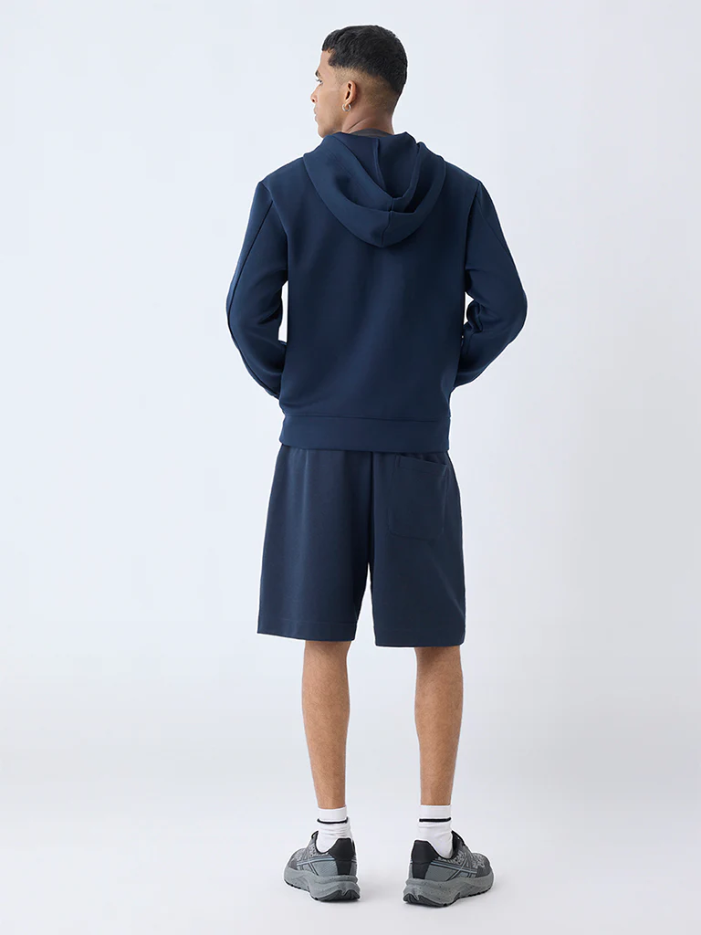 Studiofit Navy Relaxed-Fit Hooded Jacket - Image 5