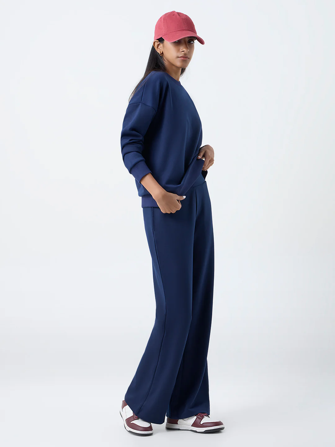 Studiofit Navy Solid Sweatshirt - Image 2