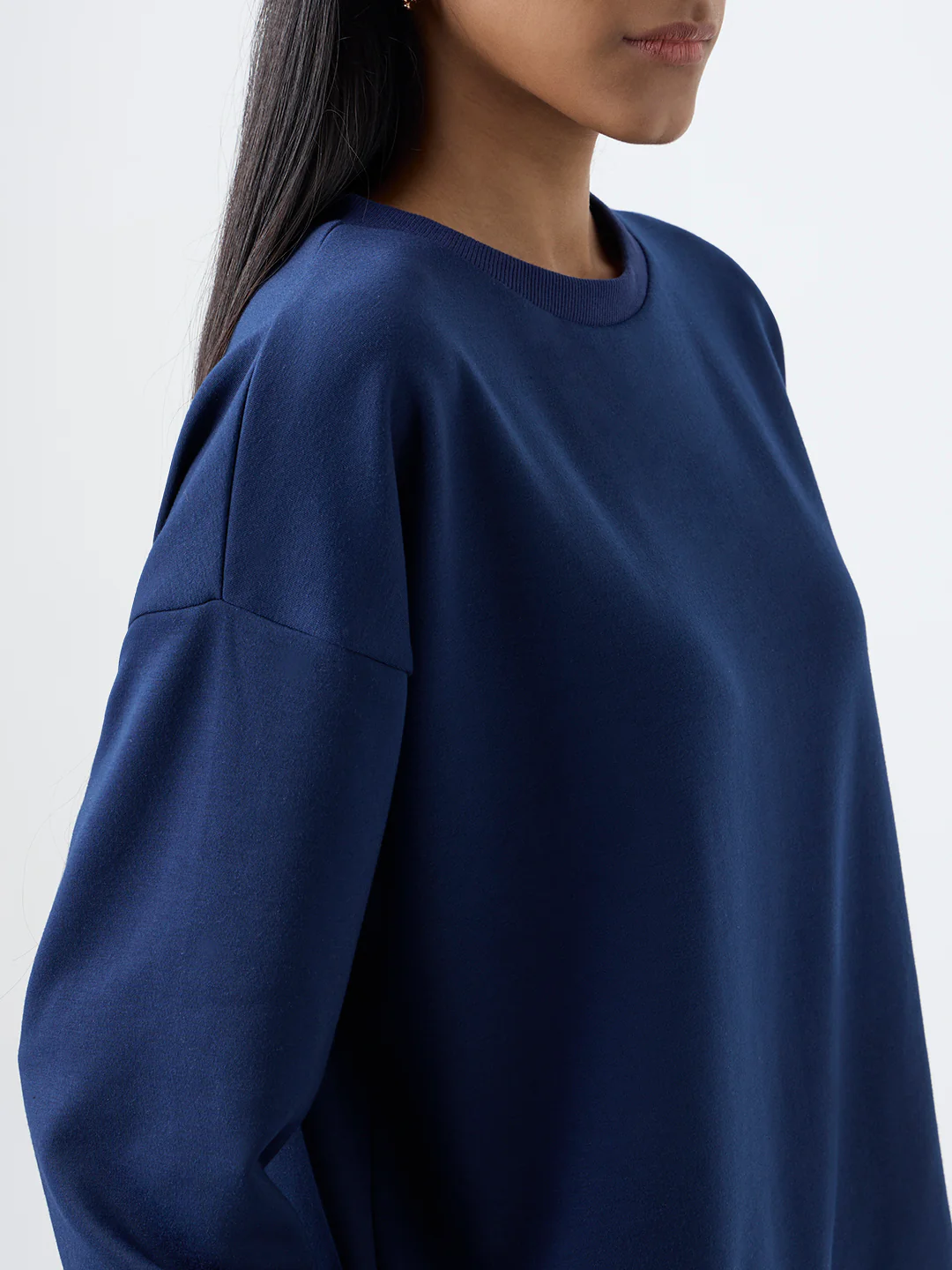 Studiofit Navy Solid Sweatshirt - Image 3