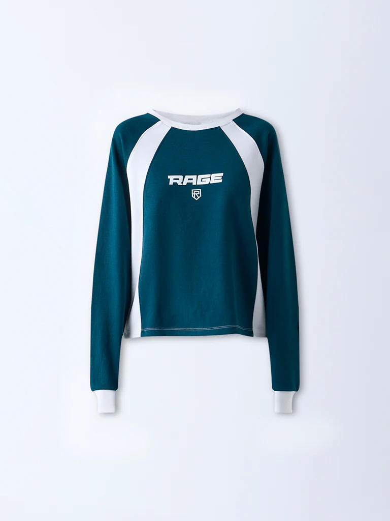 Studiofit Teal Text Detailed T-Shirt - Image 5