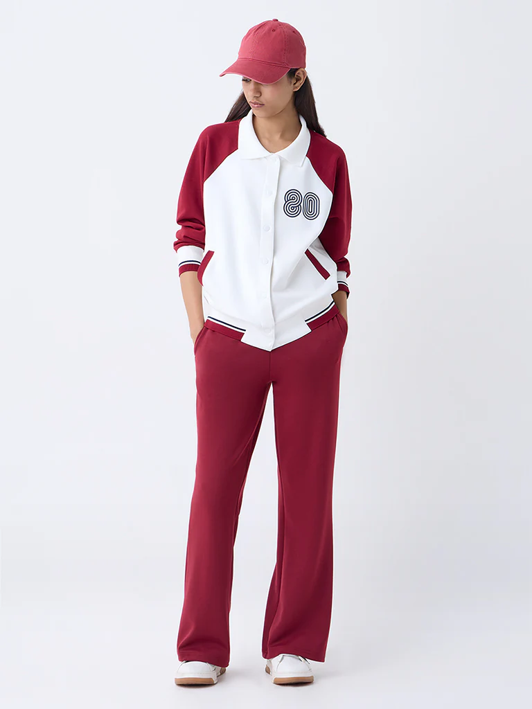 Studiofit White Colour-Blocked Jacket