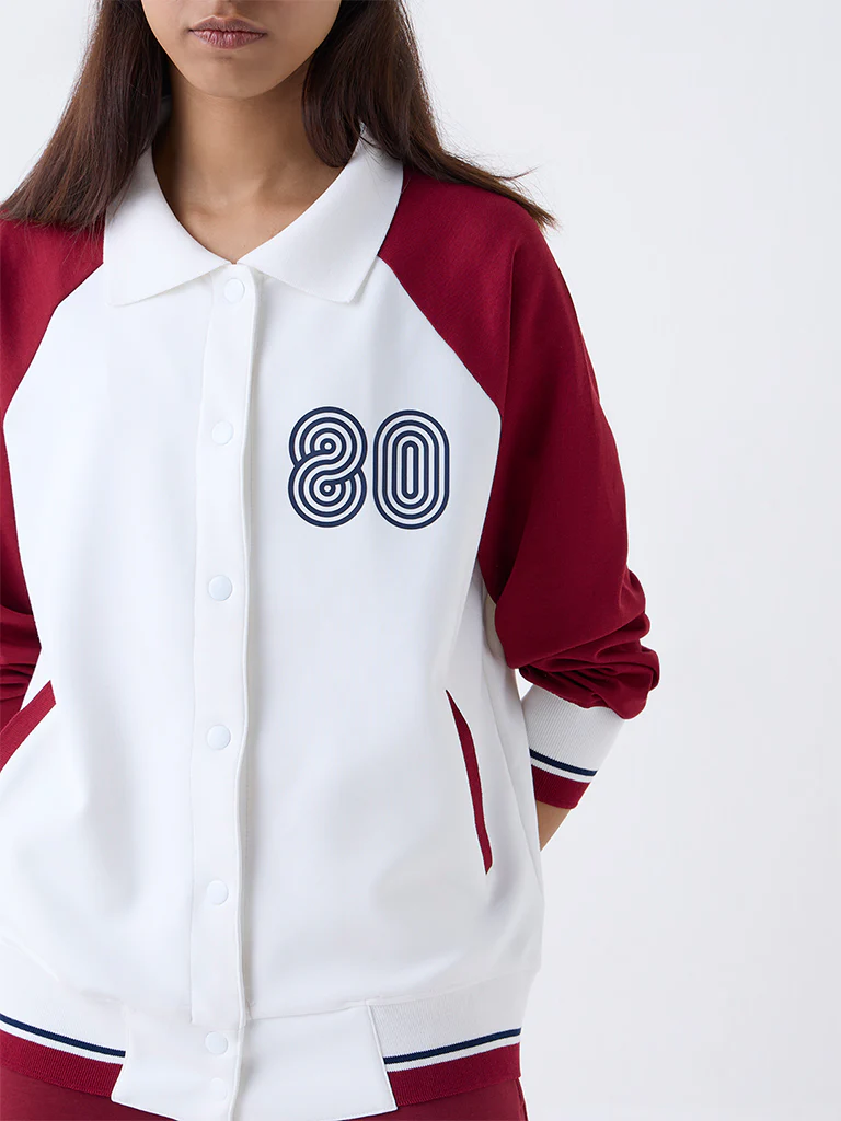 Studiofit White Colour-Blocked Jacket - Image 3