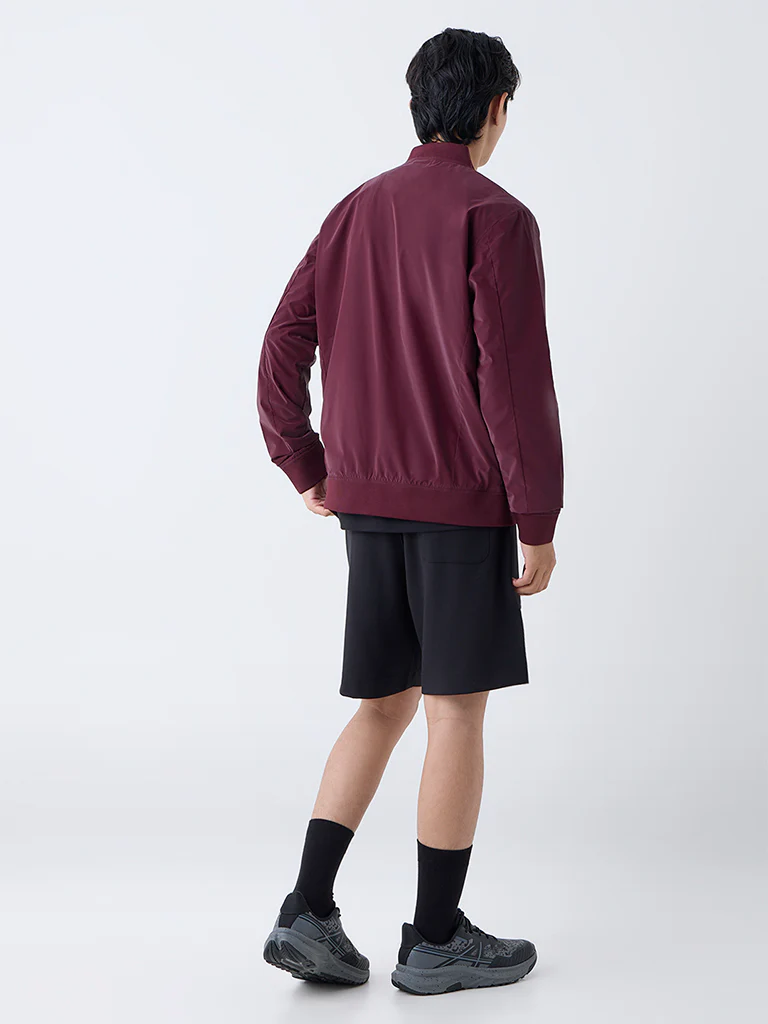 Studiofit Wine Solid Relaxed-Fit Jacket - Image 5