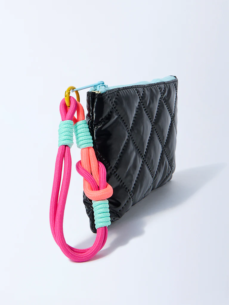 Studiowest Black Quilted Pouch with Bag Charm - Image 3