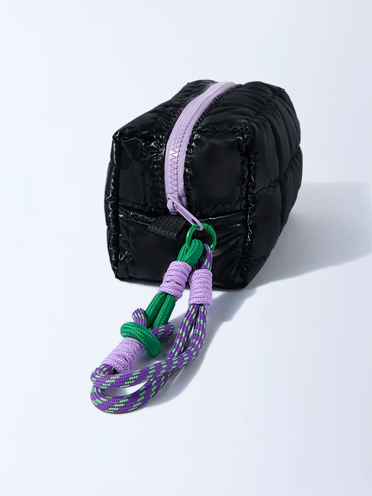 Studiowest Black Quilted Pouch with Bag Charm - Image 3