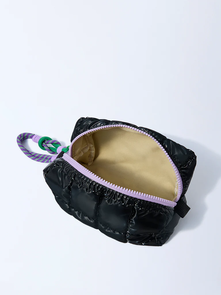 Studiowest Black Quilted Pouch with Bag Charm - Image 4