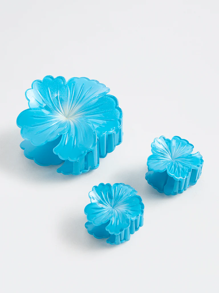 Studiowest Blue Hibiscus Clips - Pack of 3 - Image 2