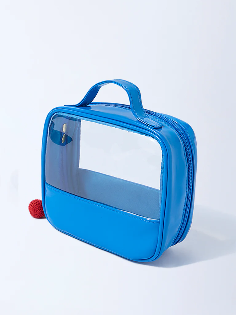 Studiowest Blue Transparent Pouch with Strawberry Bag Charm - Image 2