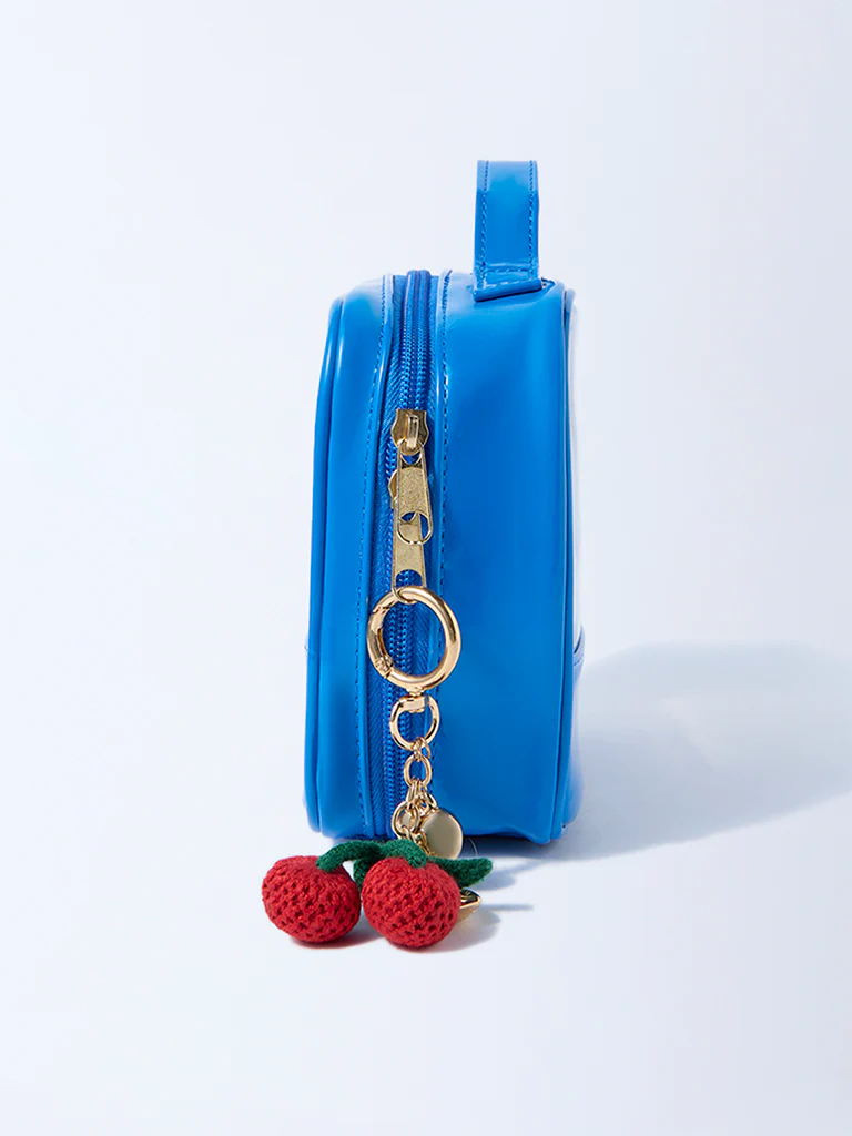 Studiowest Blue Transparent Pouch with Strawberry Bag Charm - Image 3