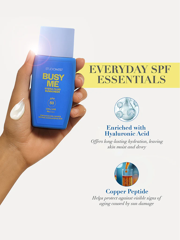 Studiowest Busy Me SPF 50 PA++++ Hydra Fluid Sunscreen - 50 gm - Image 4
