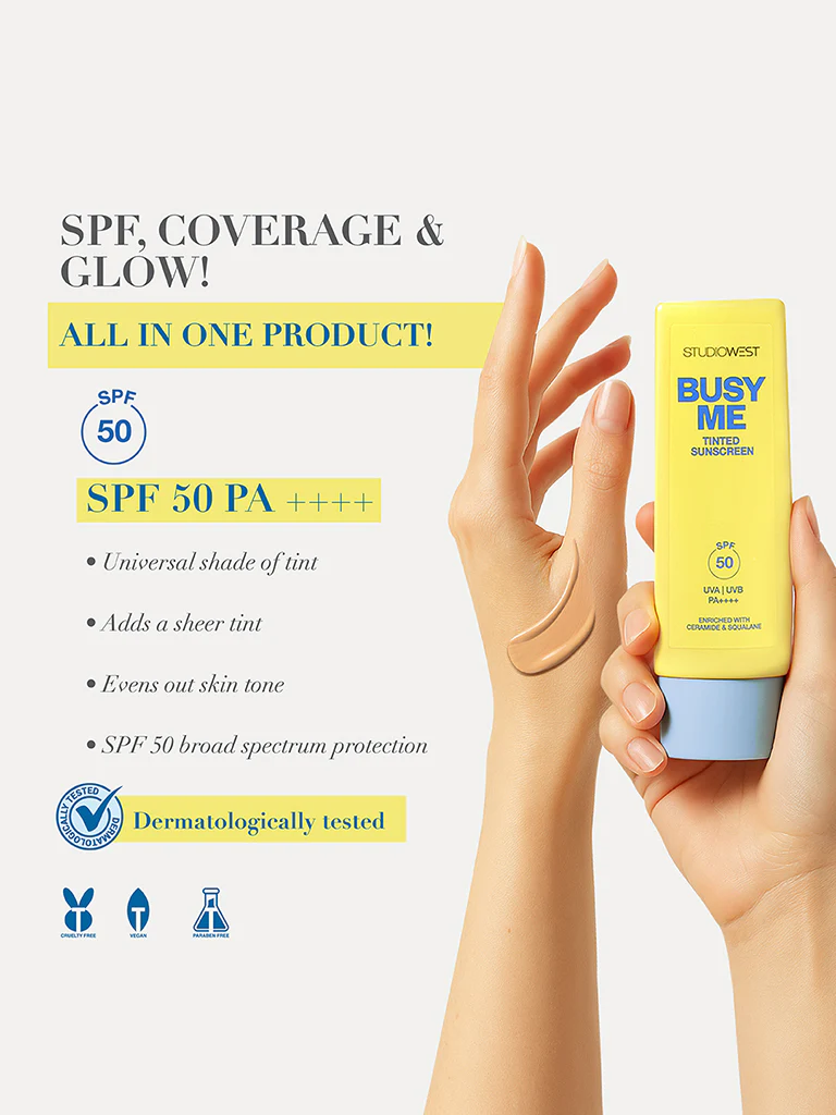 Studiowest Busy Me SPF 50 PA++++ Tinted Sunscreen - 40 gm - Image 3