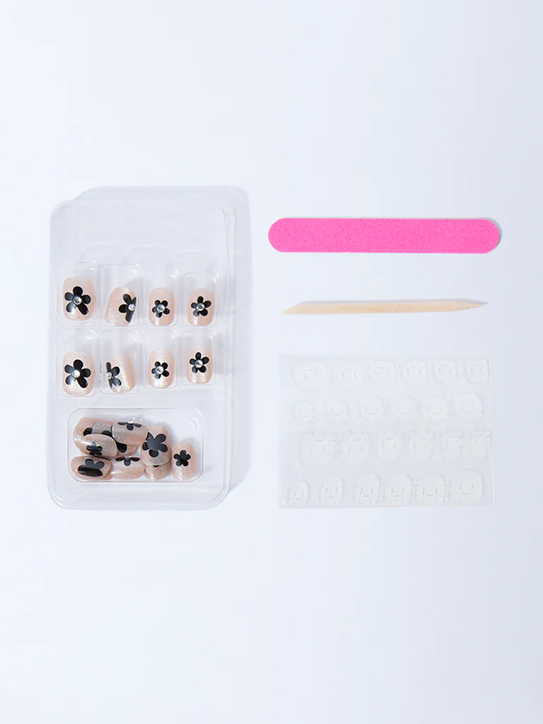 Studiowest Press & Go Floral Rhinestone Reusable Press-On Nail Set - Image 2