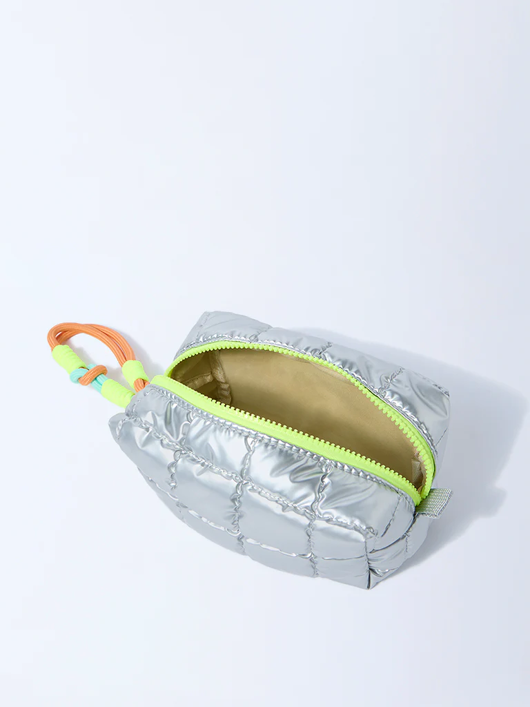 Studiowest Silver Quilted Pouch with Bag Charm - Image 4