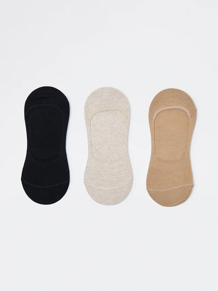 Superstar Beige No-Show Cotton-Blend Socks - Pack of 3
