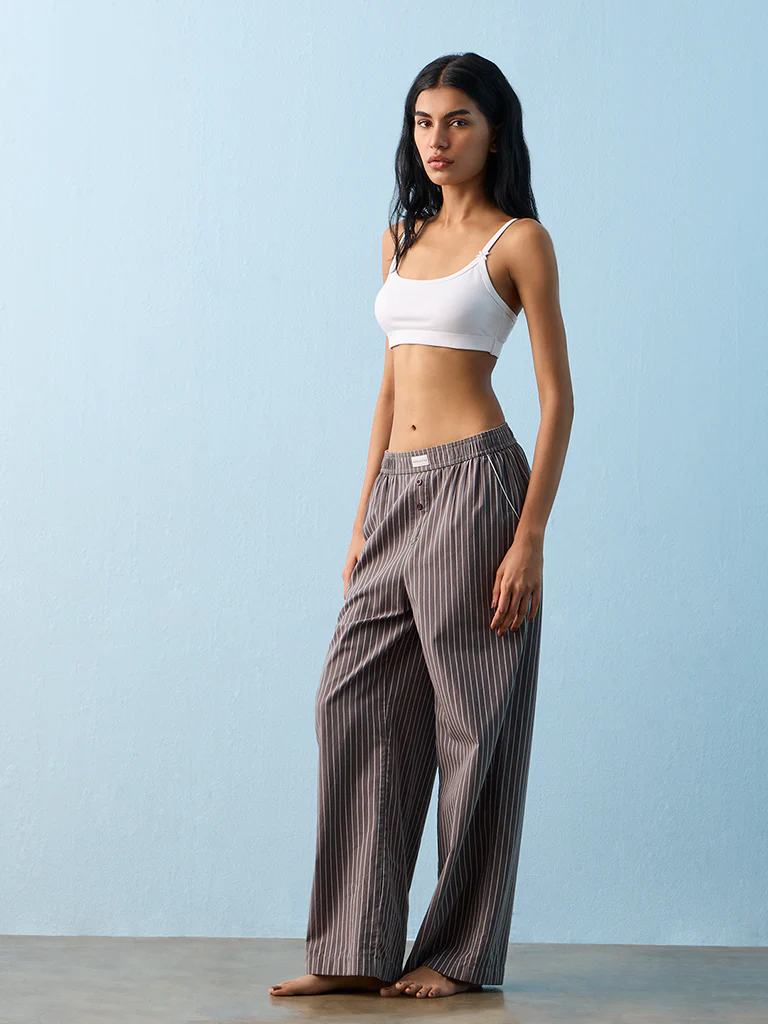 Superstar Black and White Cotton-Blend Crop Top Bra - Pack of 2