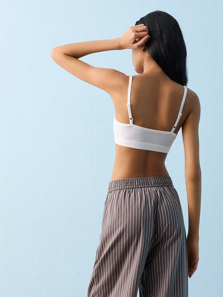 Superstar Black and White Cotton-Blend Crop Top Bra - Pack of 2 - Image 4