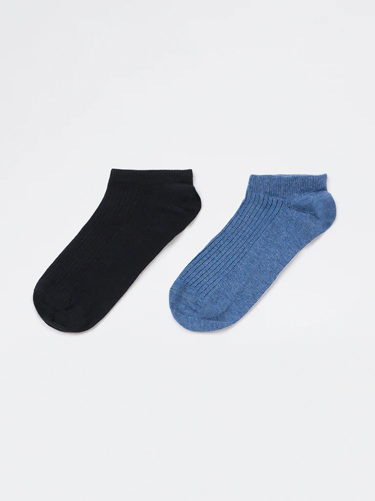 Superstar Black Cotton-Blend Trainer Socks - Pack of 2