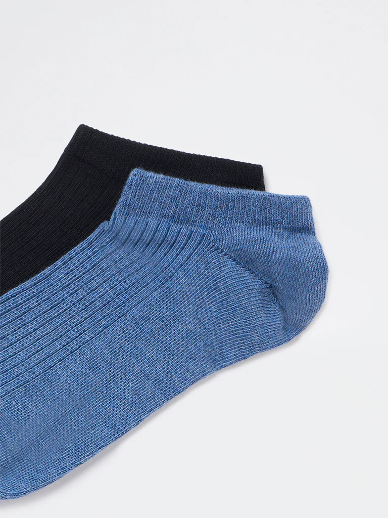 Superstar Black Cotton-Blend Trainer Socks - Pack of 2 - Image 3