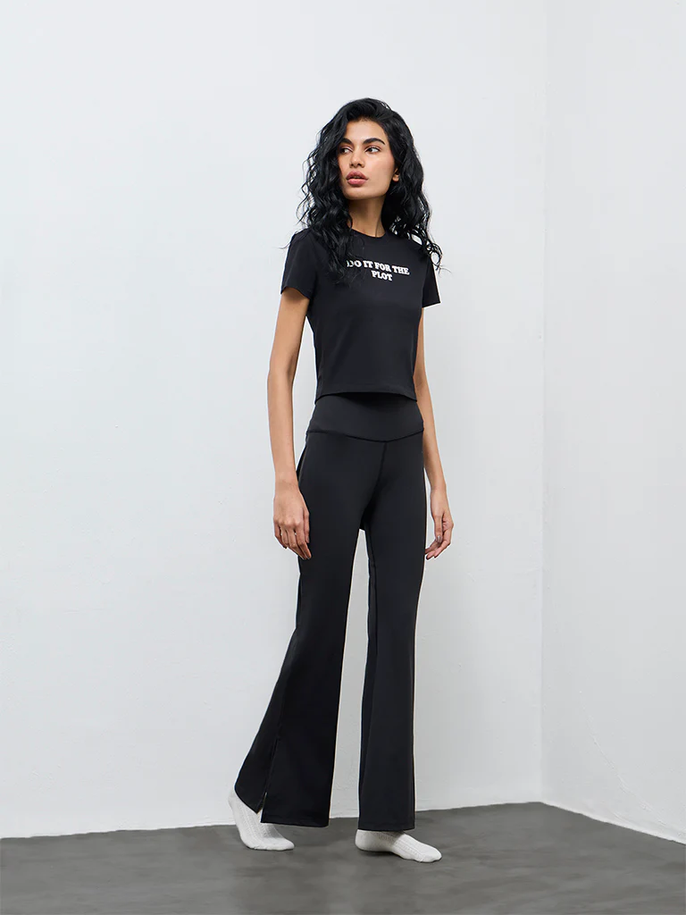 Superstar Black High-Rise Bootcut Pants
