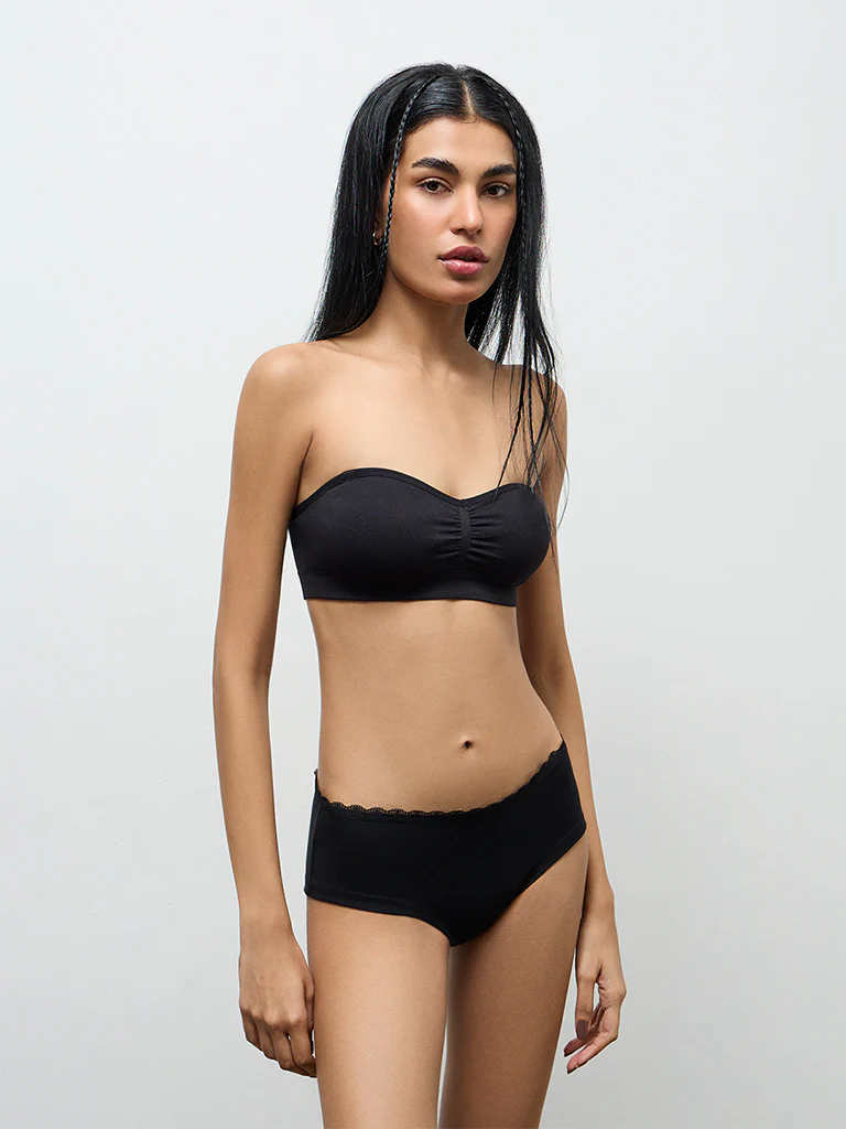 Superstar Black Low-Rise Cotton-Blend Briefs - Pack of 2