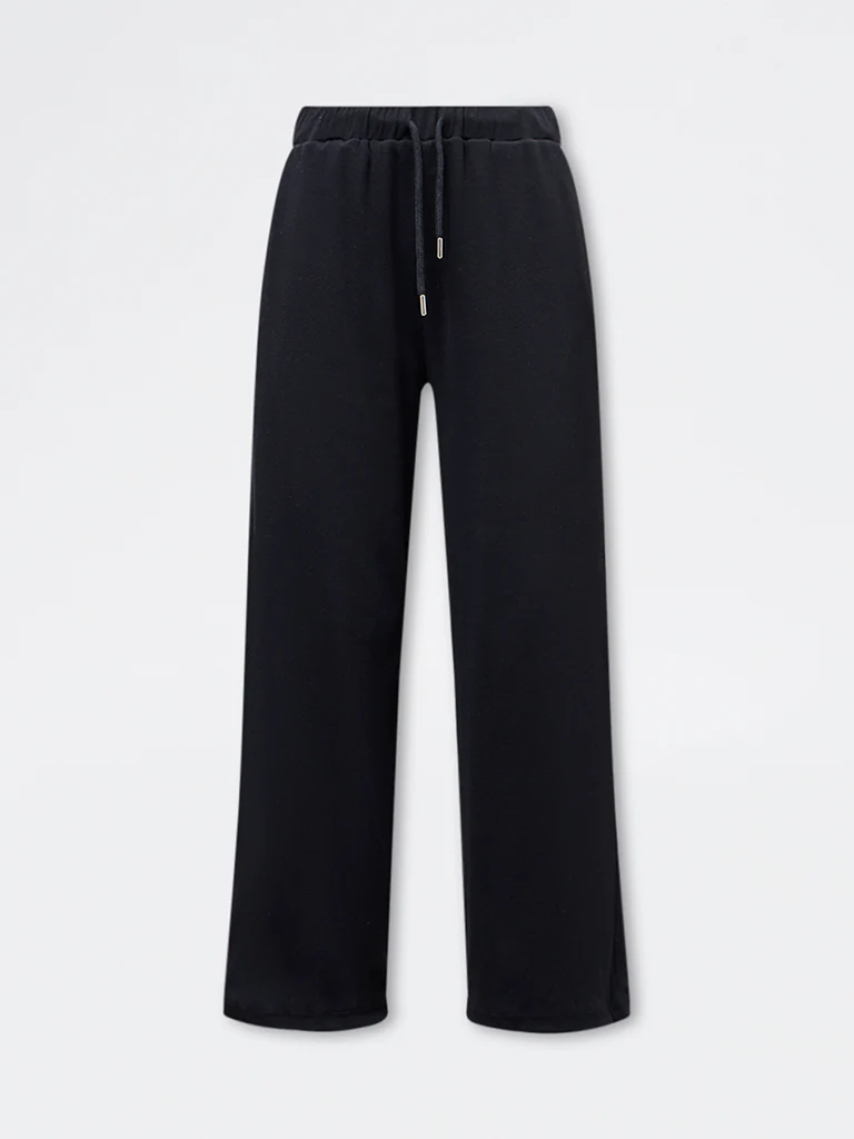 Superstar Black Ribbed Mid-Rise Cotton-Blend Joggers