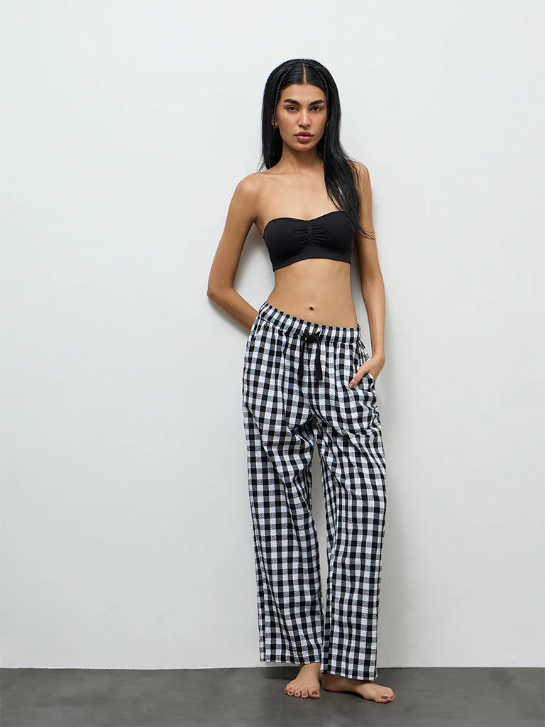 Superstar Black Ruched Padded Tube Bra