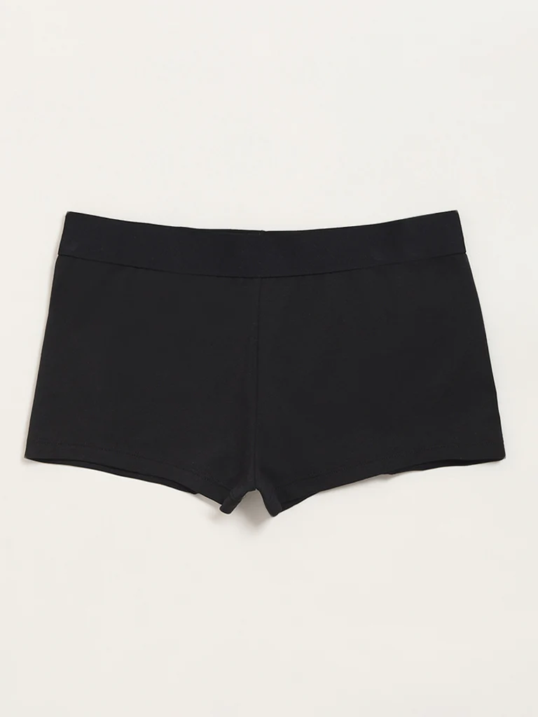 Superstar Black Solid Boy Shorts Cotton-Blend Briefs - Image 5
