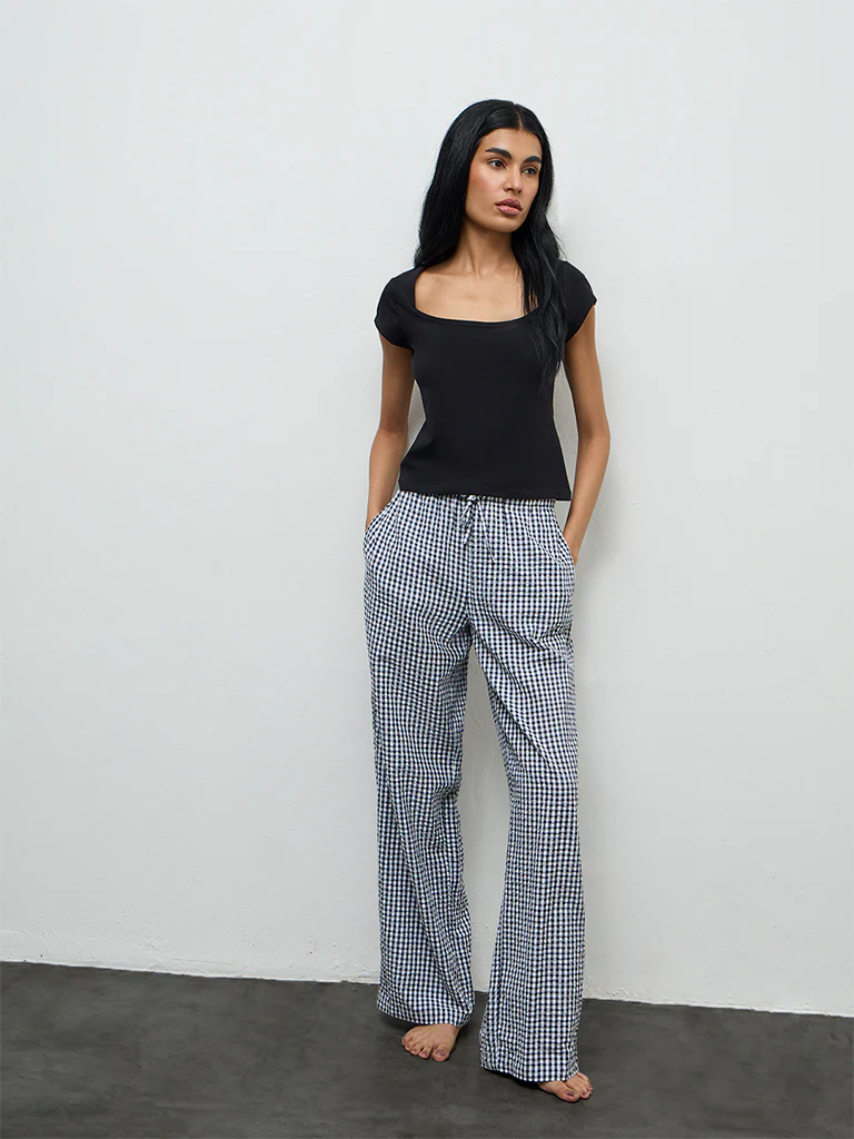 Superstar Black Solid Cotton-Blend Top - Image 2