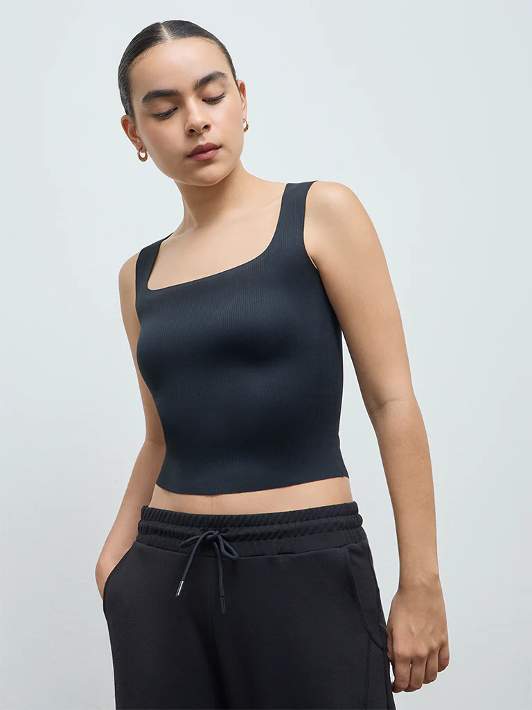 Superstar Black Solid Hidden Camisole