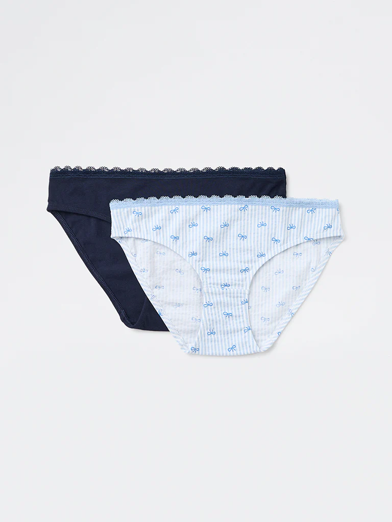 Superstar Blue Cotton-Blend Bikini Briefs - Pack of 2 - Image 2