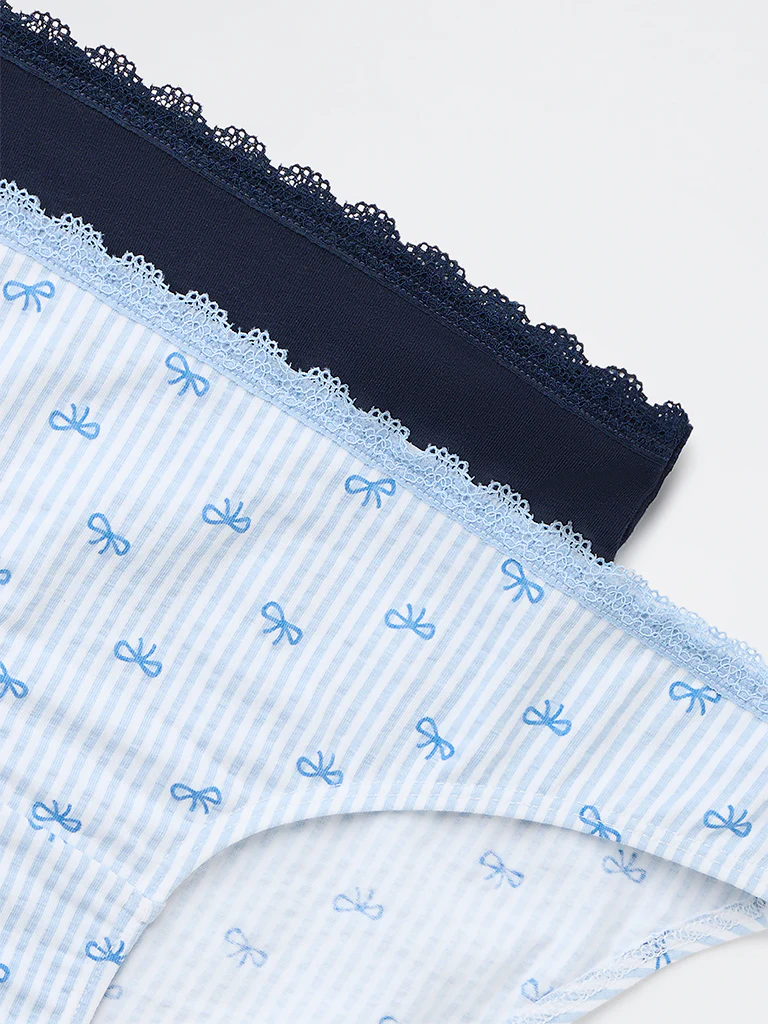 Superstar Blue Cotton-Blend Bikini Briefs - Pack of 2 - Image 7