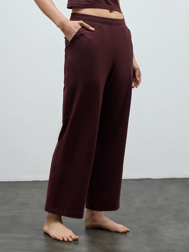 Superstar Brown High-Rise Cotton-Blend Pants - Image 2