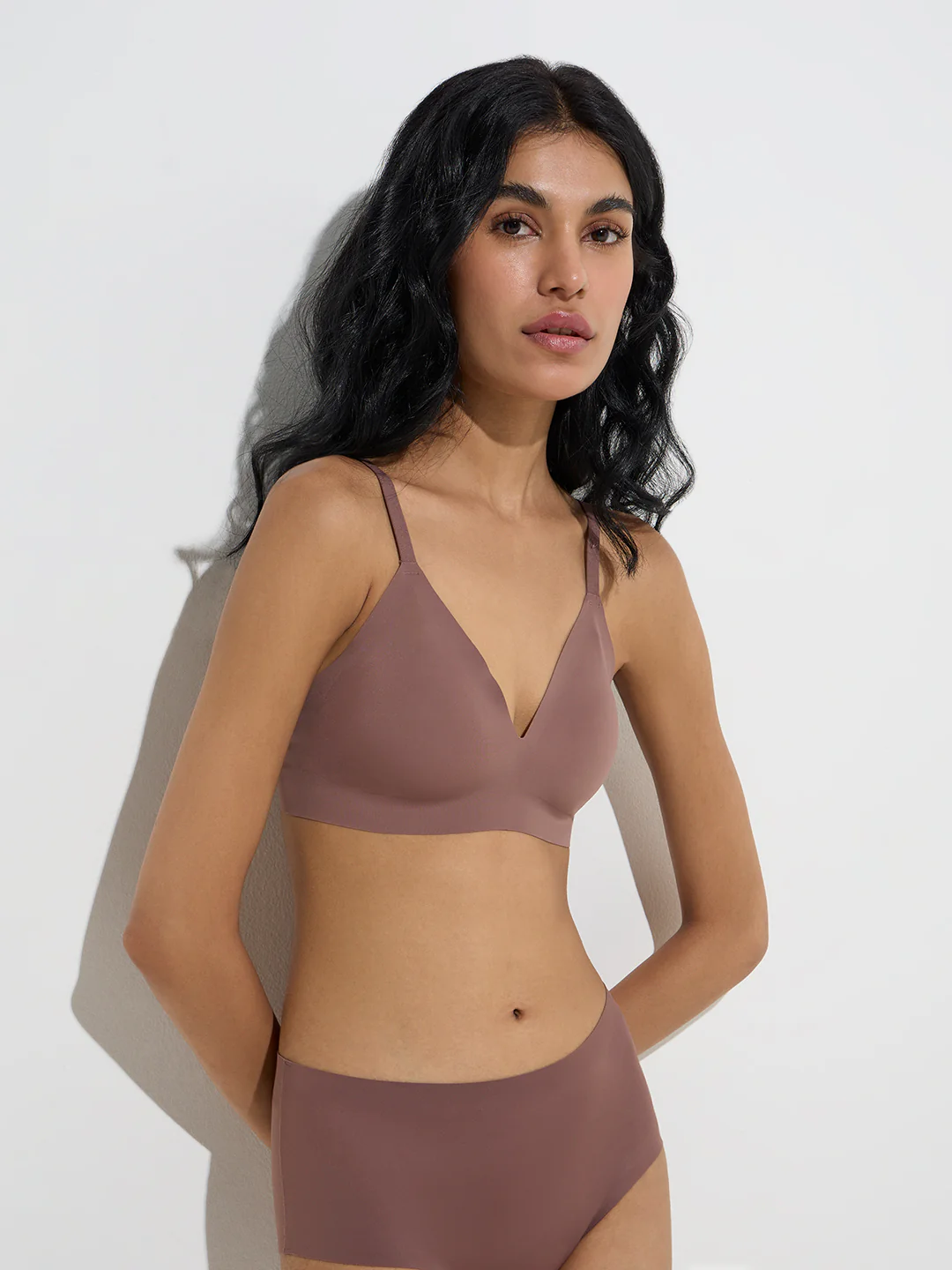 Superstar Brown Invisible Triangle Lightly Padded Bra - Image 2