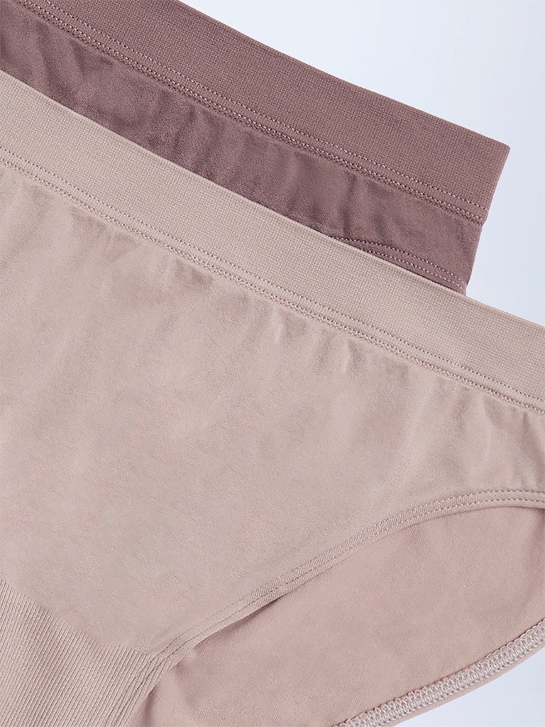 Superstar Brown Seam-Free Bikini Briefs - Pack of 2 - Image 7