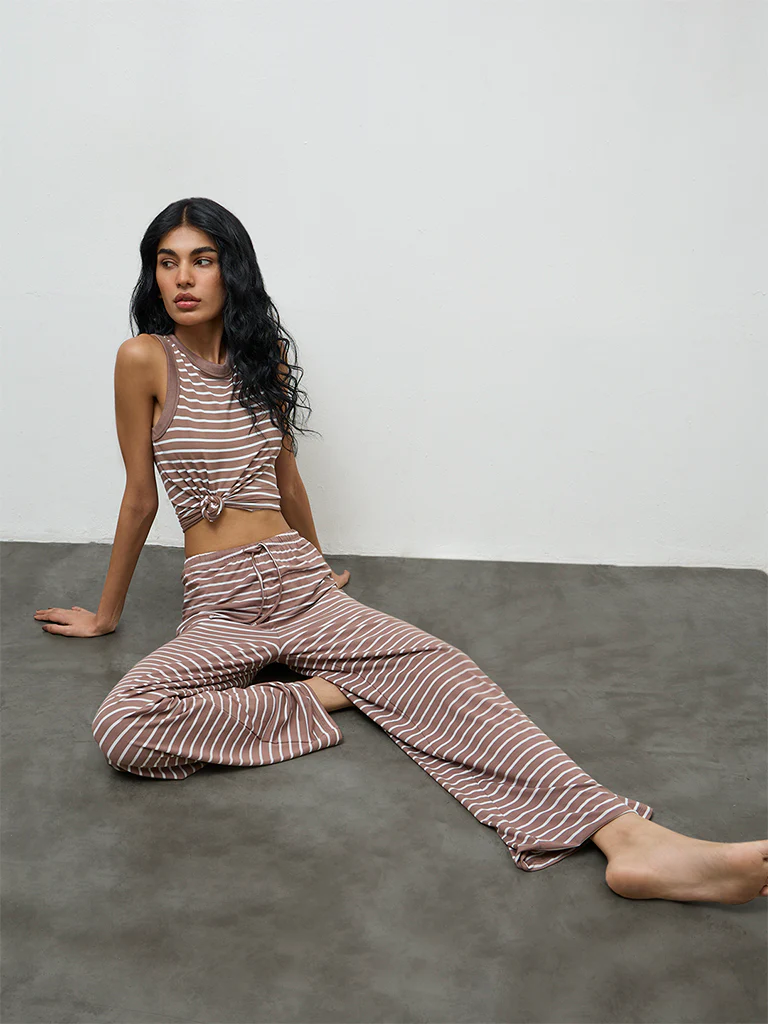 Superstar Brown Striped Top
