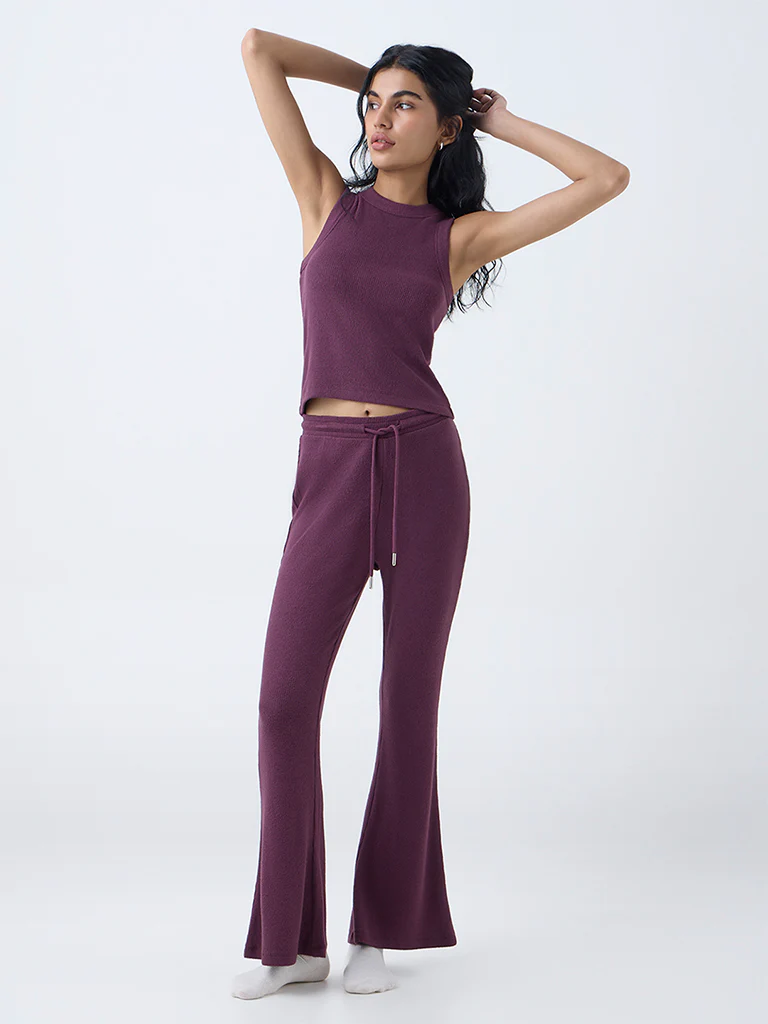 Superstar Burgundy Ribbed-Textured Tank Top - Image 2