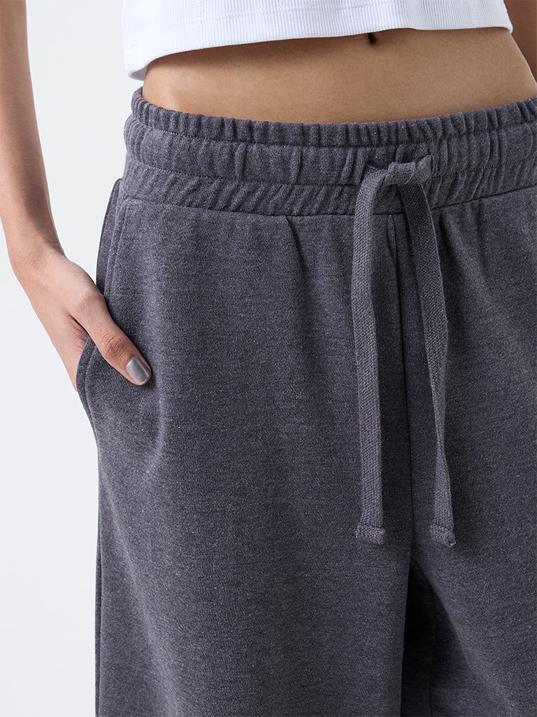Superstar Charcoal High-Rise Cotton-Blend Pants - Image 3
