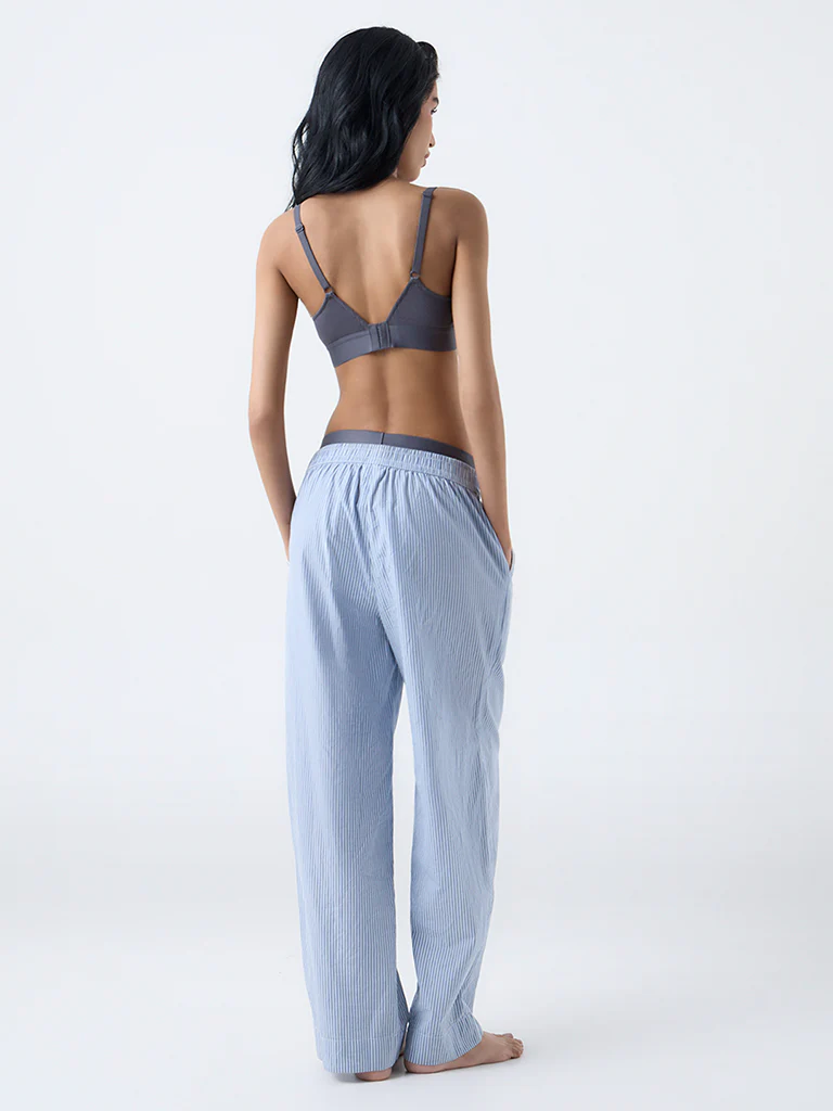 Superstar Charcoal Ribbed-Textured Padded Bra - Image 4