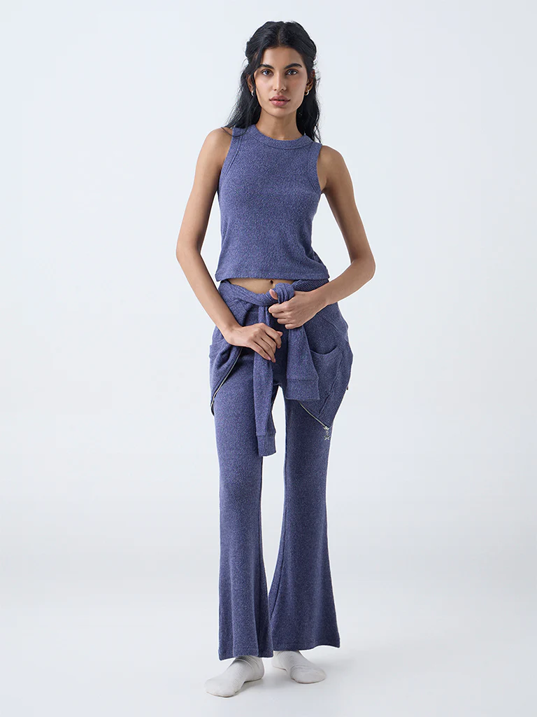 Superstar Dusty Blue Ribbed-Textured Tank Top - Image 2