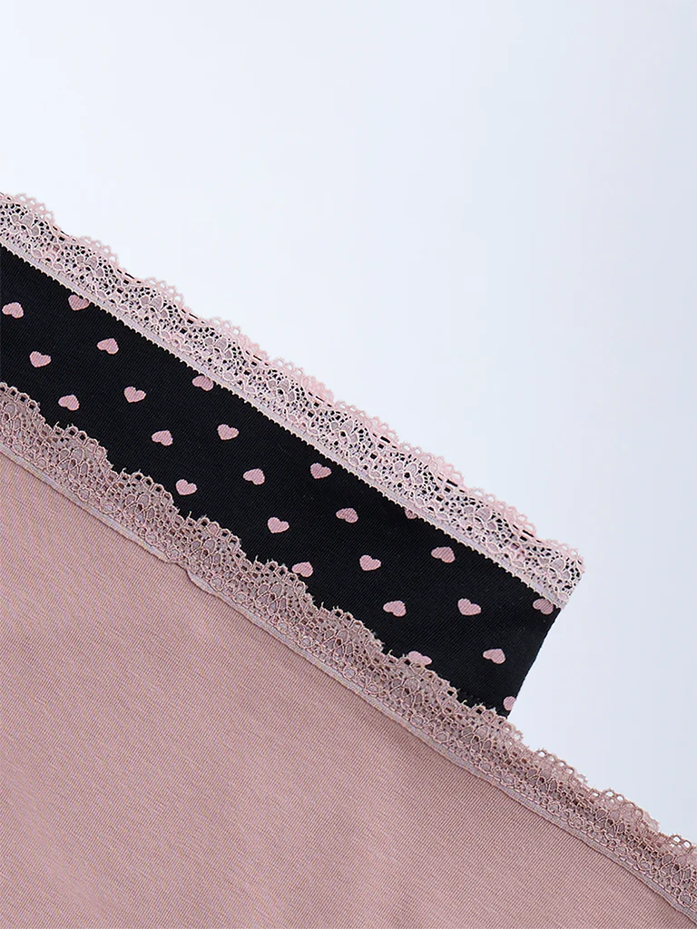 Superstar Dusty Pink Cotton-Blend Bikini Briefs - Pack of 2 - Image 5