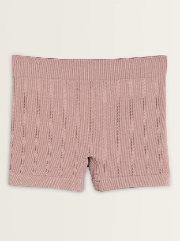 Superstar Dusty Pink Ribbed Mid-Rise Shorts Briefs - Image 6
