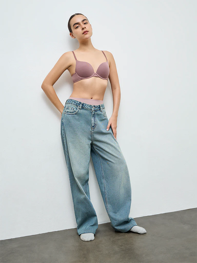 Superstar Dusty Pink Under-wired Cotton Push-Up Bra