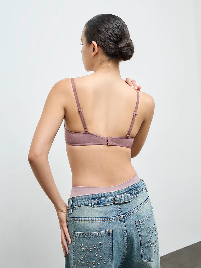 Superstar Dusty Pink Under-wired Cotton Push-Up Bra - Image 4
