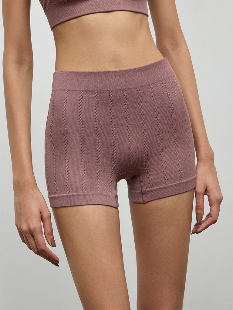 Superstar Dusty Taupe Cable-Knit Seamfree Boy Shorts Briefs - Image 2