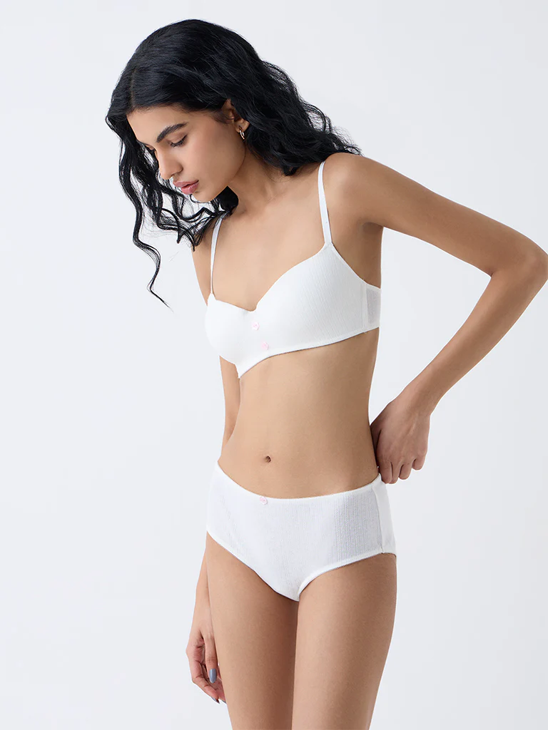 Superstar Off-White Pointelle Knitted Hipster Briefs